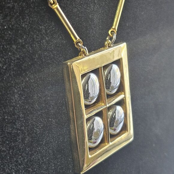 Artistry By Amway Necklace Gold And Silver Two Tone 20" With Chain Vintage - Picture 6 of 13